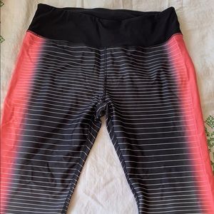 LAST CHANCE RBX ombré striped black and peach Capri legging